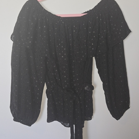 INC International Concepts Black Off-Shoulder Top - Picture 3 of 5